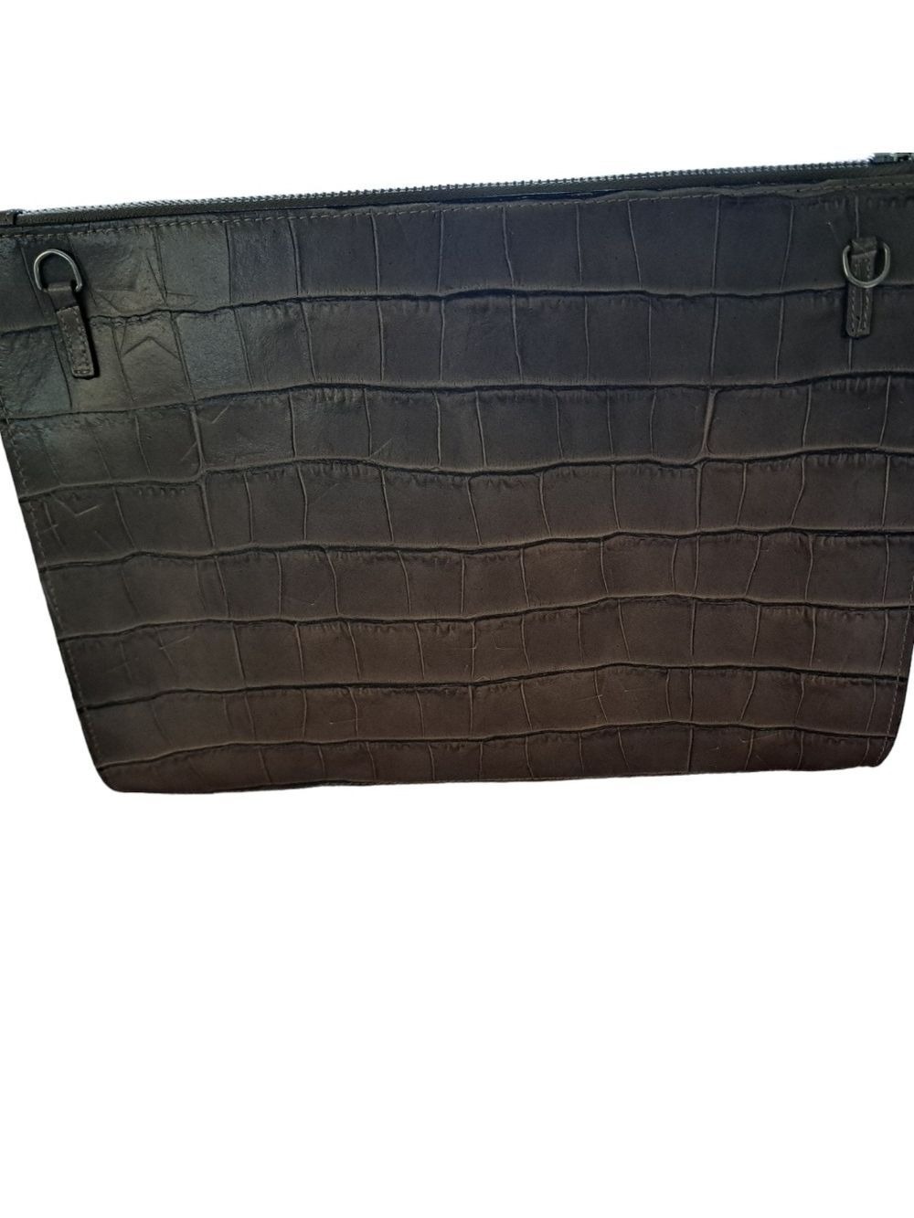 CLAUDIA FIRENZE Italy embossed Stars croc look leather chunky chain purse bag - Picture 7 of 16